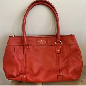 Kate Spade New York Red Pebble Leather satchel Hobo shoulder Bag Purse Pretty!